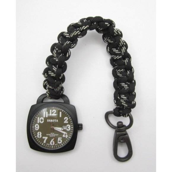 Men Dakota Paracord Quartz 3ATM WR Analog 39mm Pocket Watch (I30) "New Battery" - Picture 1 of 4